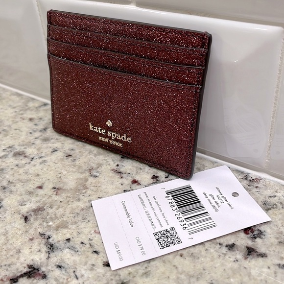 Kate Spade Shimmy Glitter Card Holder NWT - Picture 3 of 7
